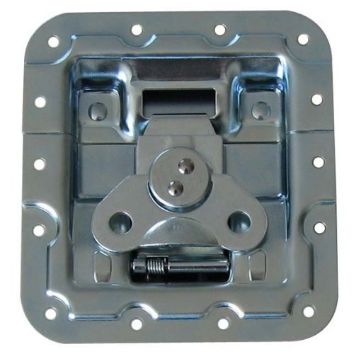 Adam Hall Butterfly catch V5 in a cranked dish with rivet protection ridge, steel, zinc plated