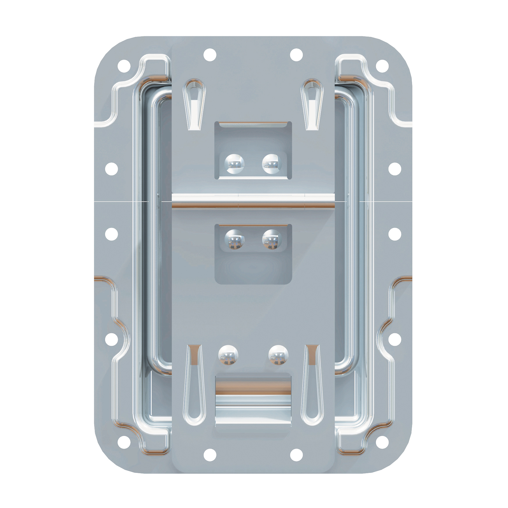 Adam Hall Lid Stay large cranked with Hinge, Click-Stop Function and Rivet Protection