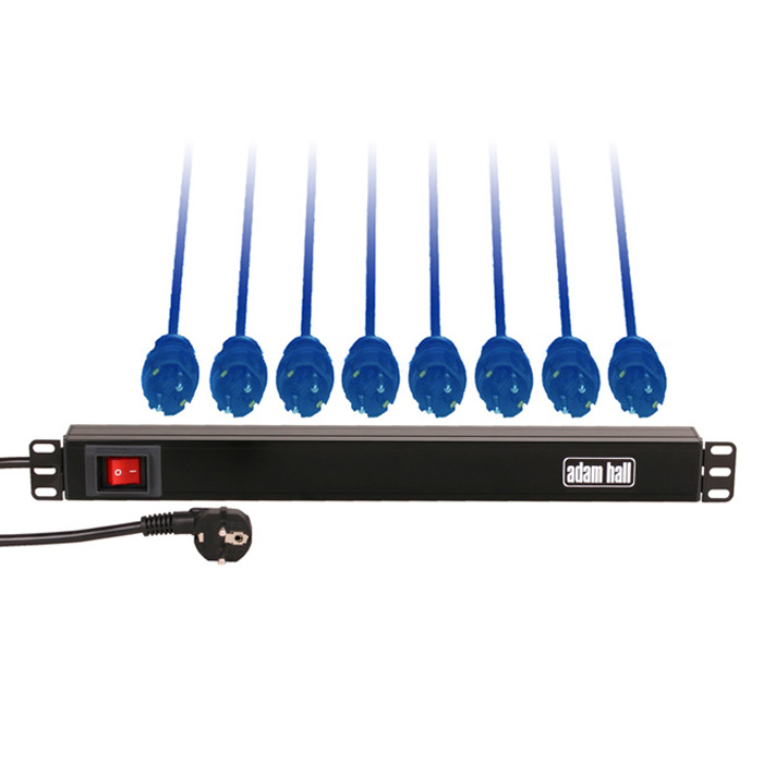 Adam Hall 19" 1U Mains Distribution Unit