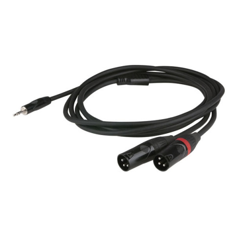 DAP AUDIO  Stereo 3,5mm jack > 2x XLR-M  recessed jack body