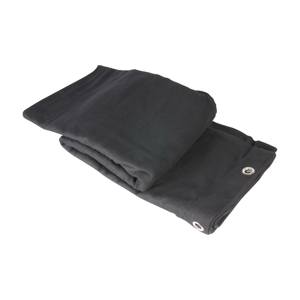 Adam Hall 0152 X 33 - Blackout cloth B1 with nickel plated Grommets hemmed 3 x 3 m