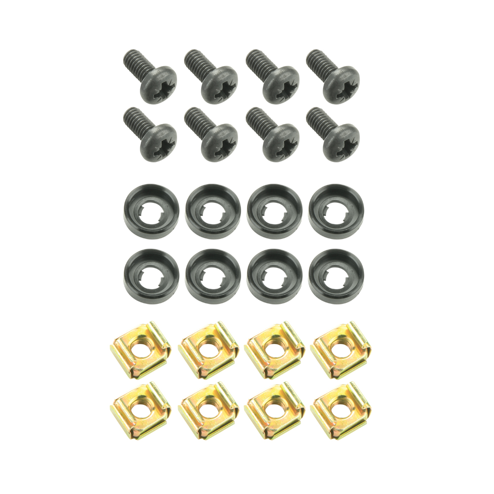 Adam Hall 5927 M8 AH - Bag of 8 M6 x 12 mm screw with cage nut and washer