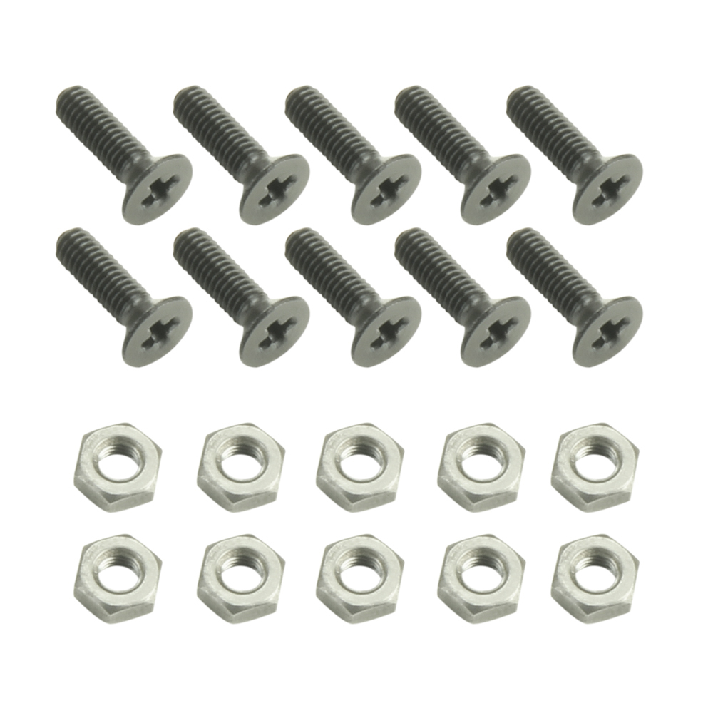 Adam Hall Bag of 10 M3 x 10 mm Phillips-head screw with nut