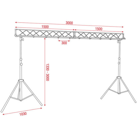 Showtec Light Bridge Set, Mammoth Stands - Obrázek 2