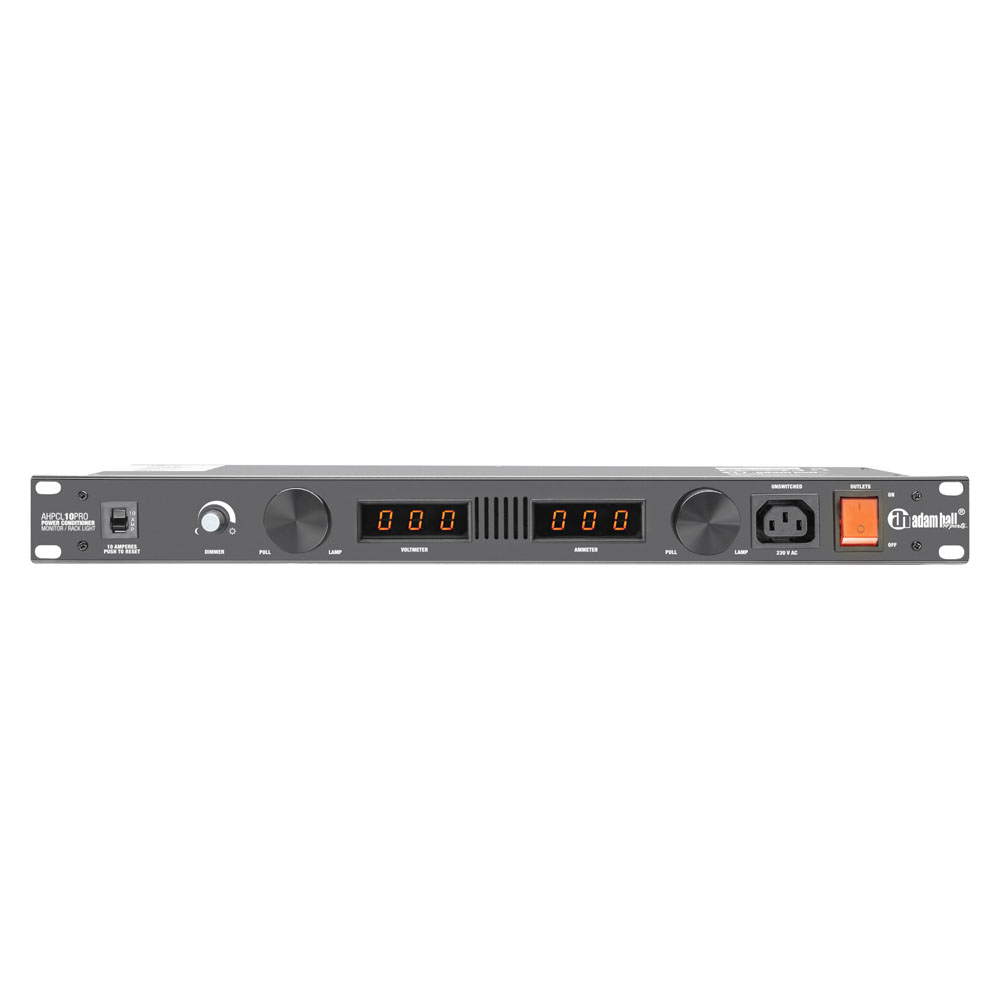 Adam Hall Power Conditioner with voltmeter and ammeter and rack lighting